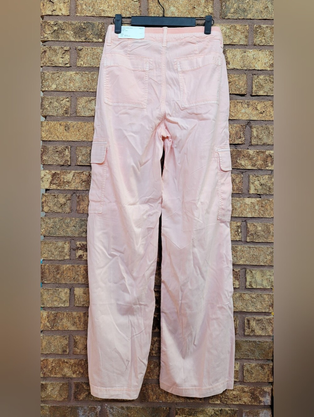 American Eagle Super High Rise Baggy Wide Leg Cargo Lyocell Stretch Size 24 - Picture 6 of 12